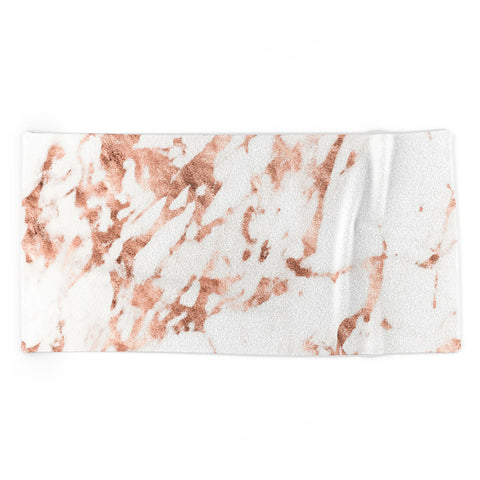 Nature Magick Rose Gold Marble Perfect Pink Beach Towel