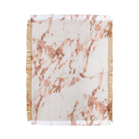 Nature Magick Rose Gold Marble Perfect Pink Throw Blanket