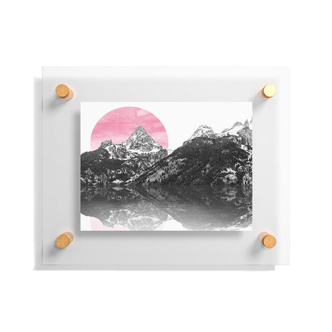 Nature Magick Rose Gold Mountain Sunset Floating Acrylic Print