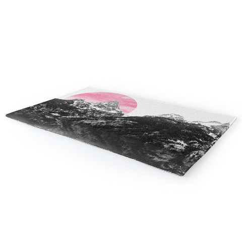 Nature Magick Rose Gold Mountain Sunset Area Rug
