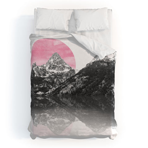 Nature Magick Rose Gold Mountain Sunset Duvet Cover