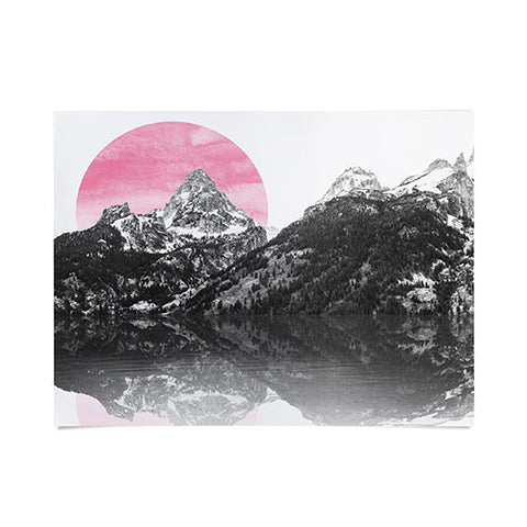 Nature Magick Rose Gold Mountain Sunset Poster