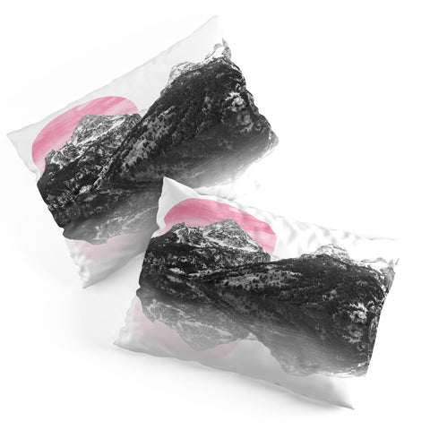 Nature Magick Rose Gold Mountain Sunset Pillow Shams