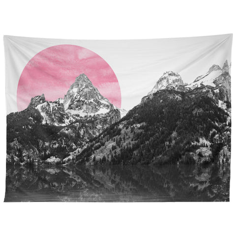 Nature Magick Rose Gold Mountain Sunset Tapestry