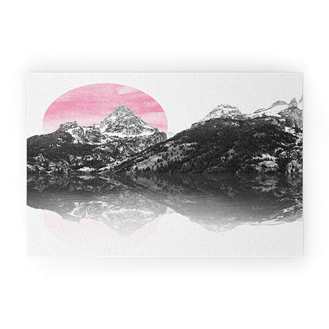 Nature Magick Rose Gold Mountain Sunset Welcome Mat