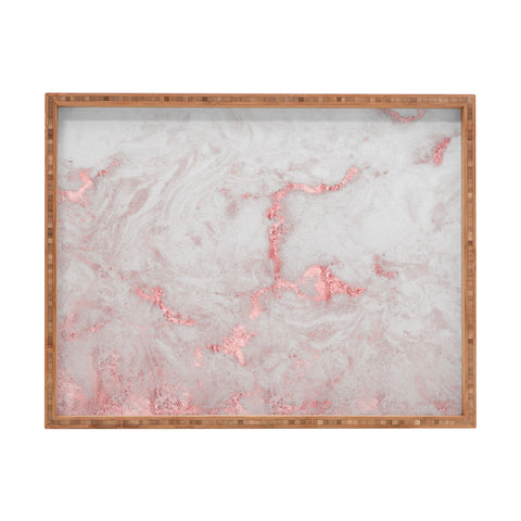 Nature Magick Rose Gold White Marble Rectangular Tray