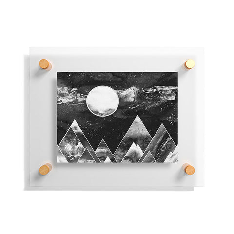 Nature Magick Silver Geometric Mountains Floating Acrylic Print