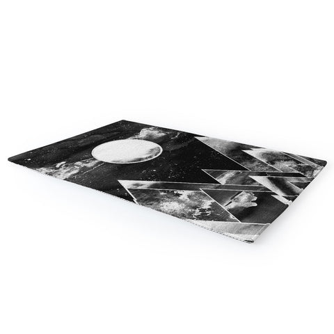 Nature Magick Silver Geometric Mountains Area Rug