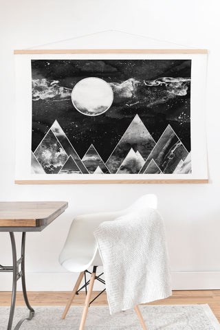 Nature Magick Silver Geometric Mountains Art Print And Hanger