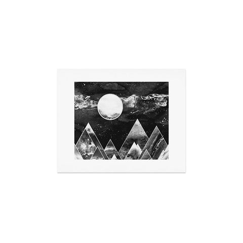 Nature Magick Silver Geometric Mountains Art Print