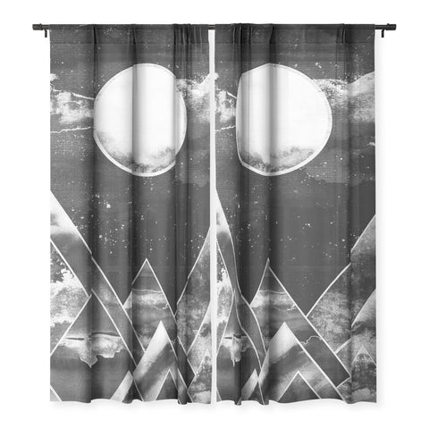 Nature Magick Silver Geometric Mountains Sheer Non Repeat