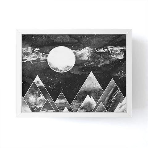 Nature Magick Silver Geometric Mountains Framed Mini Art Print