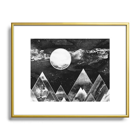 Nature Magick Silver Geometric Mountains Metal Framed Art Print