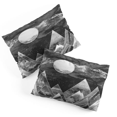 Nature Magick Silver Geometric Mountains Pillow Shams