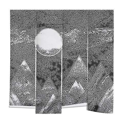Nature Magick Silver Geometric Mountains Wall Mural