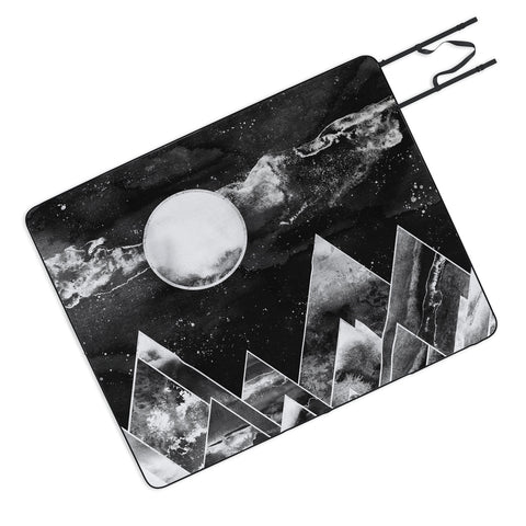 Nature Magick Silver Geometric Mountains Picnic Blanket