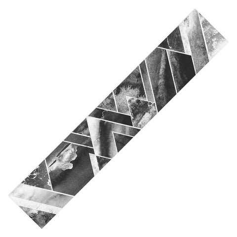 Nature Magick Silver Geometric Mountains Table Runner