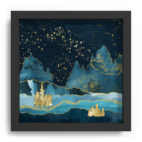 Nature Magick Teal and Gold Mountain Stars Recessed Framing Square
