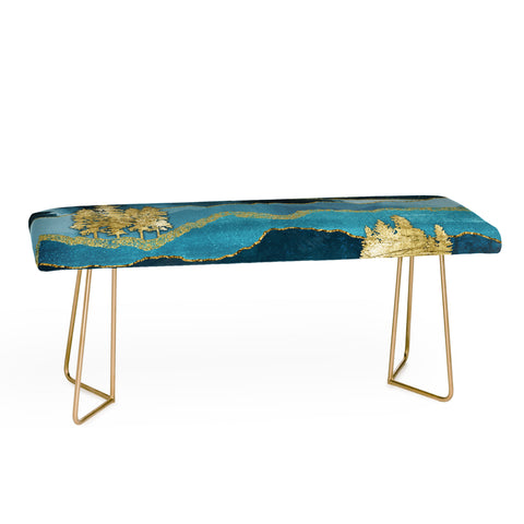 Nature Magick Teal and Gold Mountain Stars Bench