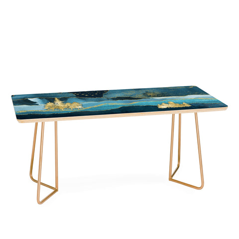 Nature Magick Teal and Gold Mountain Stars Coffee Table