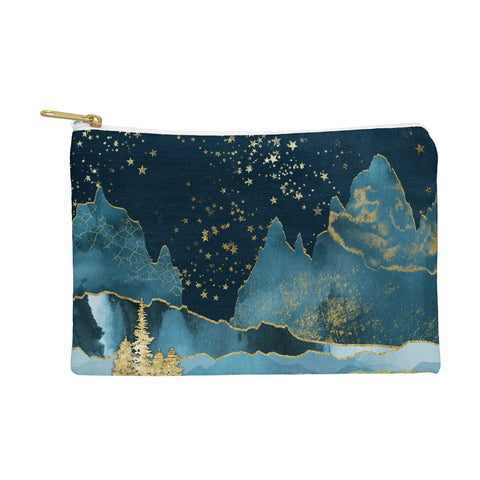 Nature Magick Teal and Gold Mountain Stars Pouch