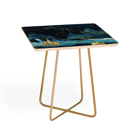 Nature Magick Teal and Gold Mountain Stars Side Table