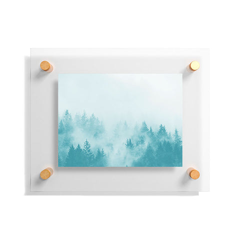 Nature Magick Teal Foggy Forest Adventure Floating Acrylic Print