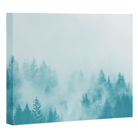 Nature Magick Teal Foggy Forest Adventure Art Canvas