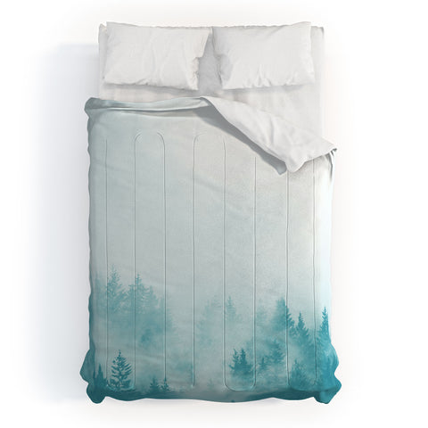 Nature Magick Teal Foggy Forest Adventure Comforter