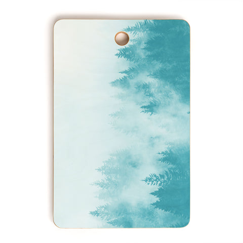 Nature Magick Teal Foggy Forest Adventure Cutting Board Rectangle