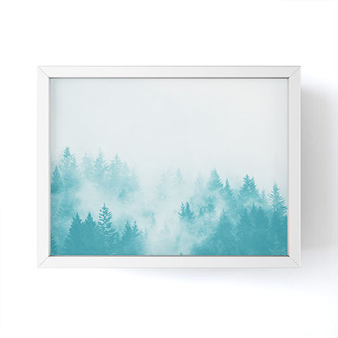 Nature Magick Teal Foggy Forest Adventure Framed Mini Art Print