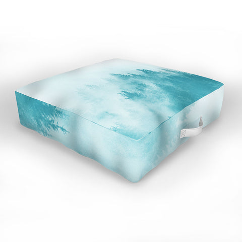 Nature Magick Teal Foggy Forest Adventure Outdoor Floor Cushion