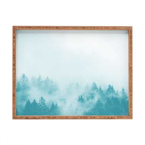 Nature Magick Teal Foggy Forest Adventure Rectangular Tray