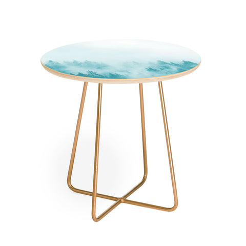 Nature Magick Teal Foggy Forest Adventure Round Side Table