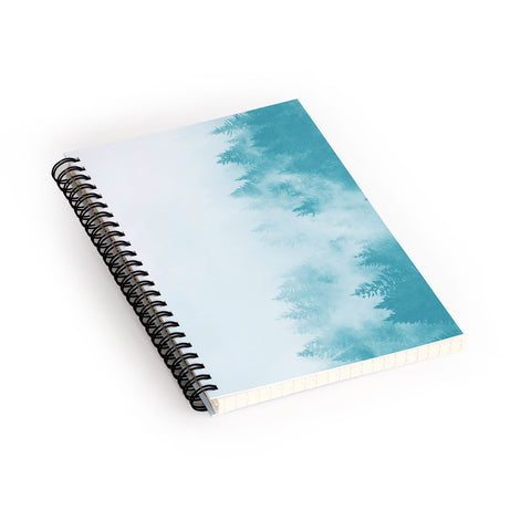 Nature Magick Teal Foggy Forest Adventure Spiral Notebook