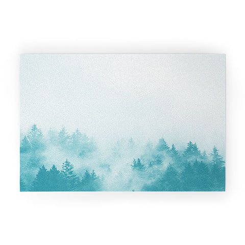 Nature Magick Teal Foggy Forest Adventure Welcome Mat