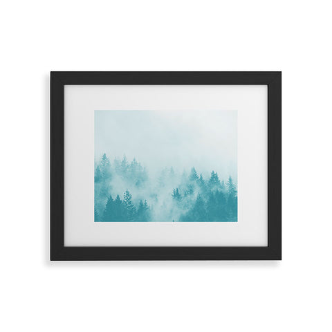 Nature Magick Teal Foggy Forest Adventure Framed Art Print