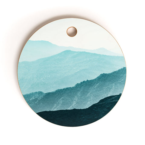 Nature Magick Teal Smoky Mountains Cutting Board Round