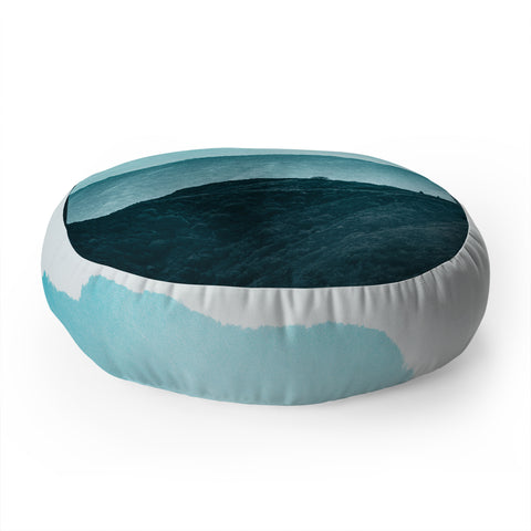 Nature Magick Teal Smoky Mountains Floor Pillow Round