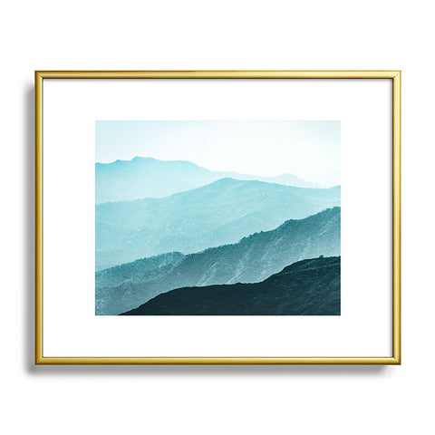 Nature Magick Teal Smoky Mountains Metal Framed Art Print