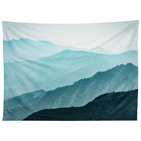 Nature Magick Teal Smoky Mountains Tapestry