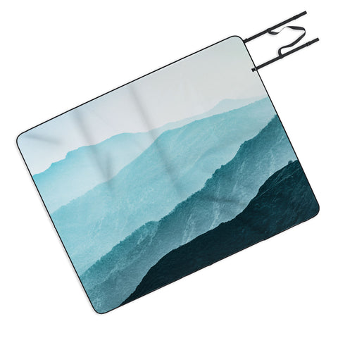 Nature Magick Teal Smoky Mountains Picnic Blanket