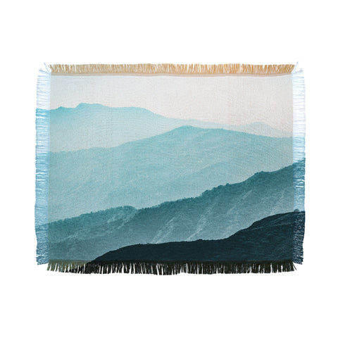 Nature Magick Teal Smoky Mountains Throw Blanket