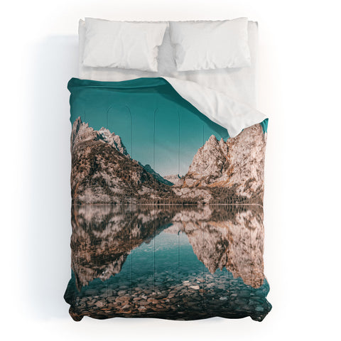 Nature Magick Teal Teton National Park Lake Comforter