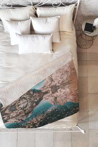 Nature Magick Teal Teton National Park Lake Fleece Throw Blanket