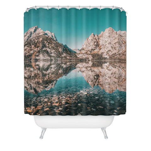 Nature Magick Teal Teton National Park Lake Shower Curtain
