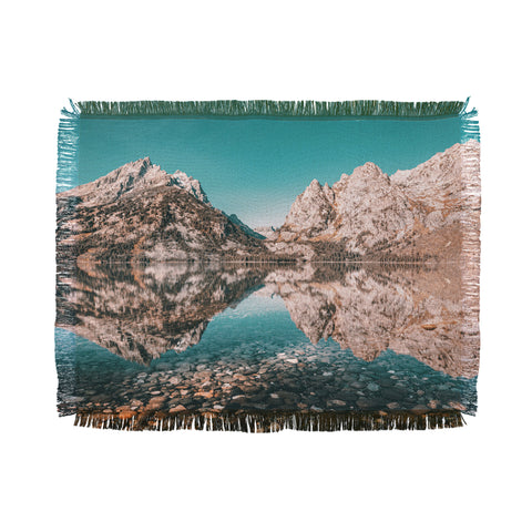 Nature Magick Teal Teton National Park Lake Throw Blanket