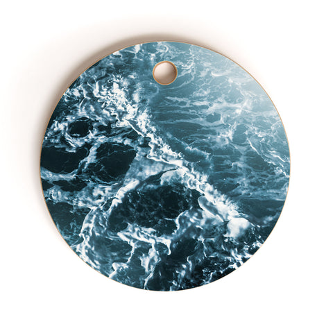 Nature Magick Teal Waves Cutting Board Round