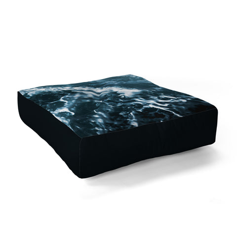 Nature Magick Teal Waves Floor Pillow Square