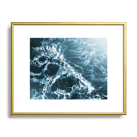 Nature Magick Teal Waves Metal Framed Art Print